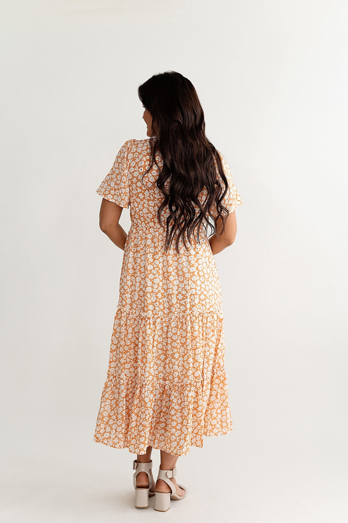 yayaq™-Eden Floral Dress in Apricot