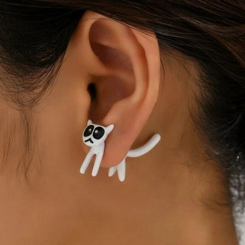 yayaq™-2023 New Funny Small Black Cat Earring for Women Girl Fashion Cute Animal Earrings Fashion Party Jewelry Gifts Wholesale