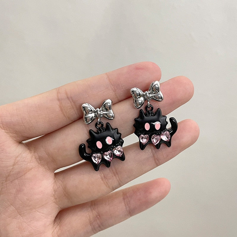 yayaq™-2023 New Funny Small Black Cat Earring for Women Girl Fashion Cute Animal Earrings Fashion Party Jewelry Gifts Wholesale